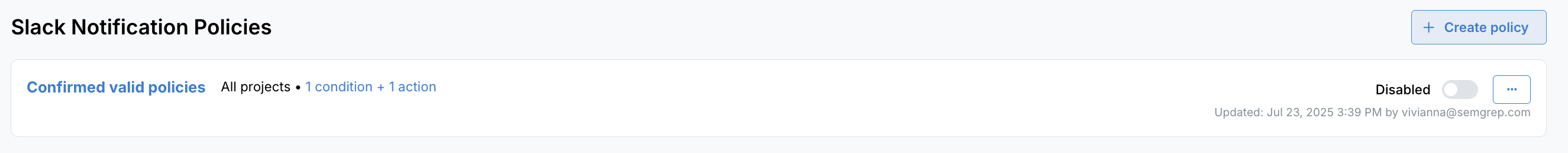 Policies > Semgrep Secrets